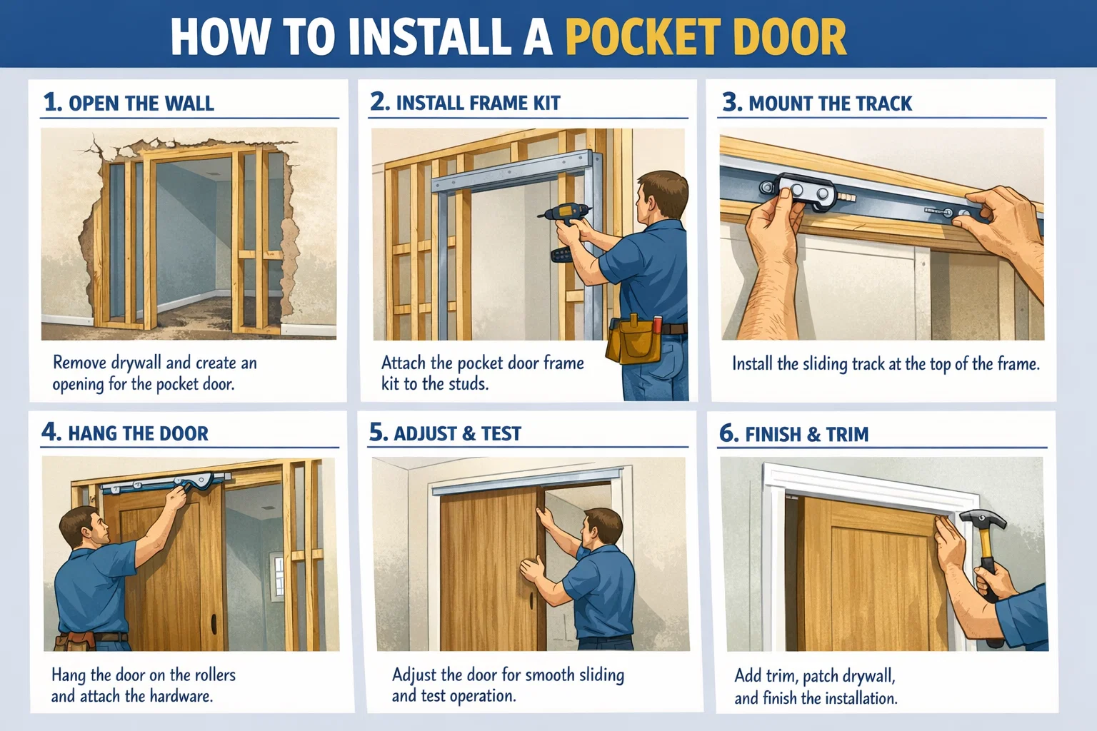 how to install a pocket door