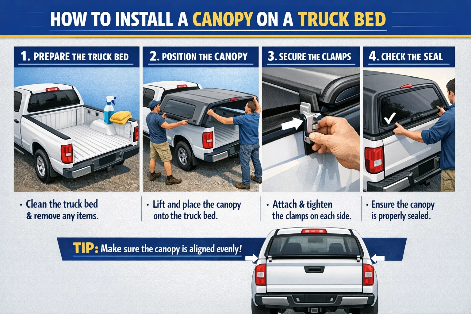 how to install a canopy over a truck bed