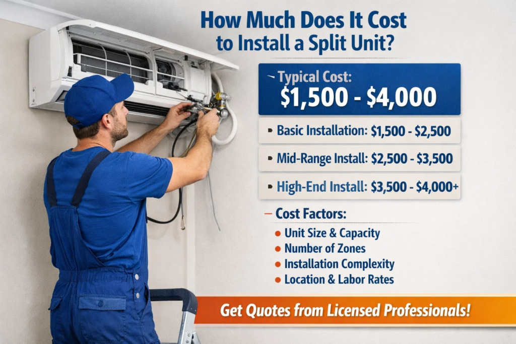 how much does it cost to install a split unit