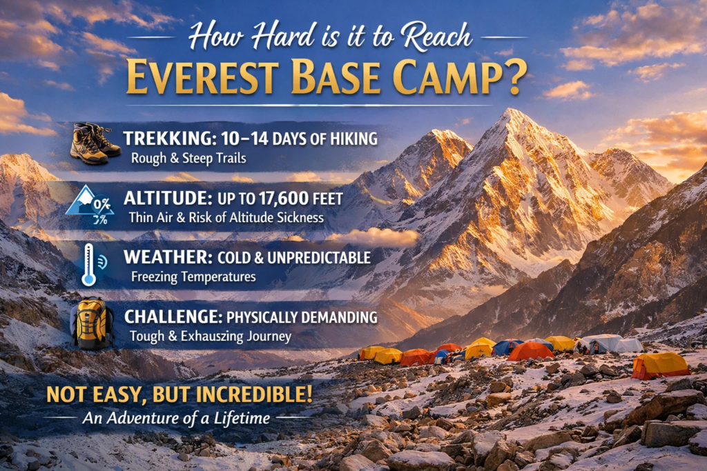 how hard is it to get to base camp everest