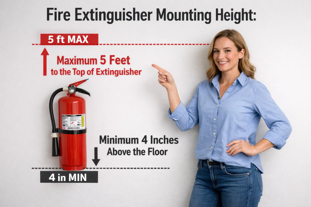 how do fire extinguishers need to be mounted