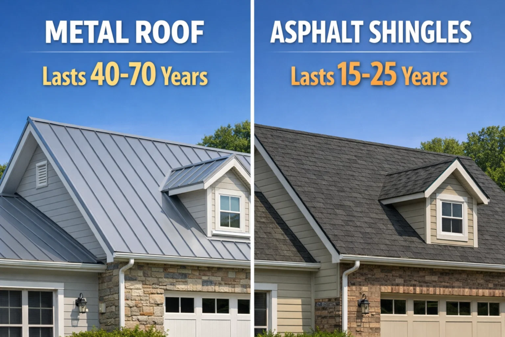 how long a metal roof last compared to shingles