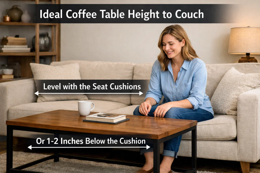 how high should coffee table be to couch