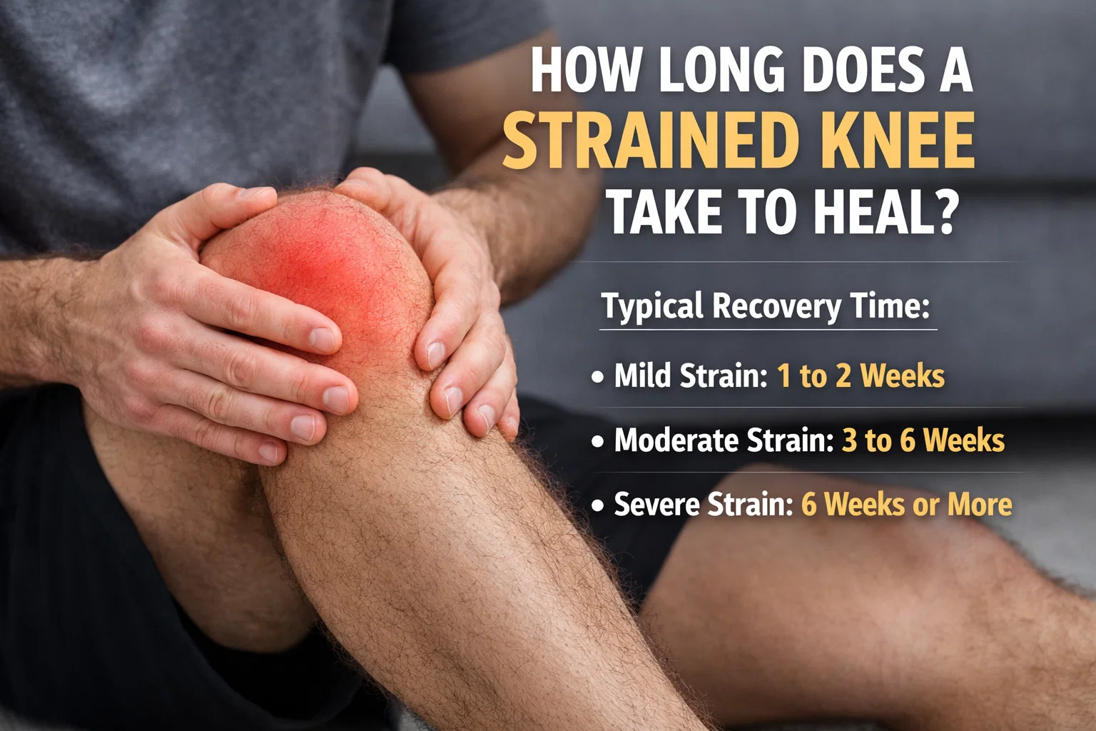 how long does a strained knee take to heal