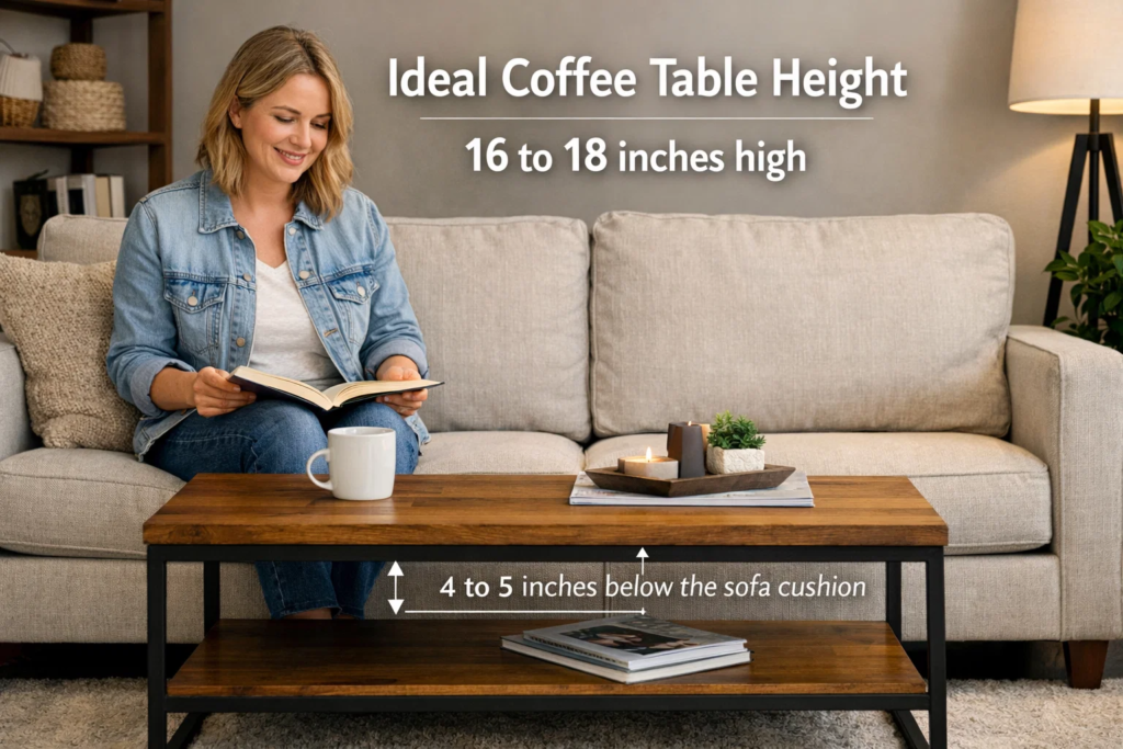 how high should coffee table be to couch