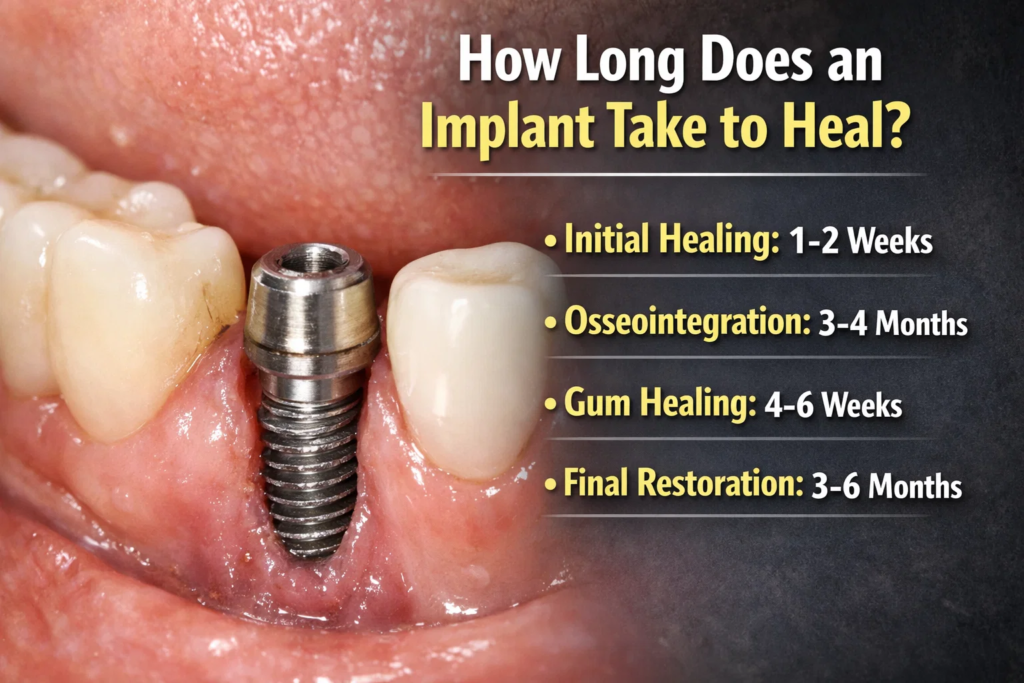 how long does an implant take to heal