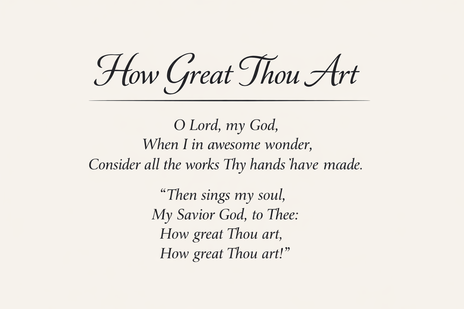 lyrics to how great thou art