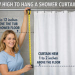 how high to hang a shower curtain