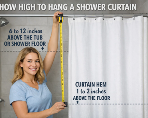 how high to hang a shower curtain