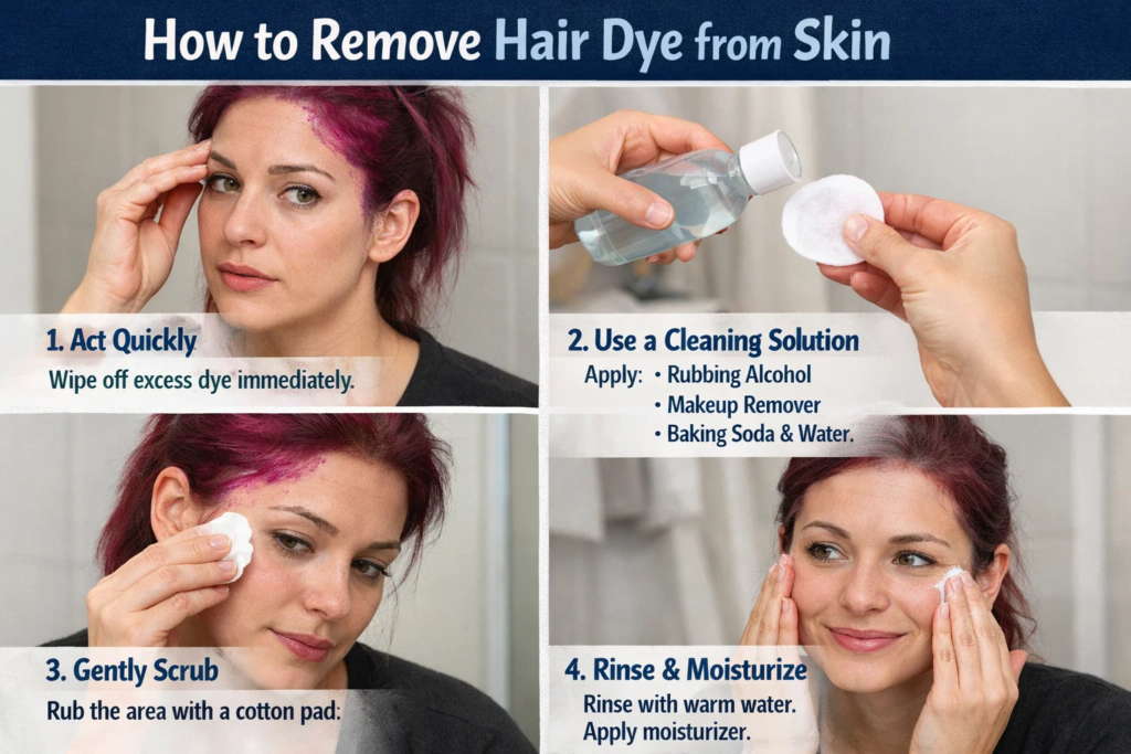 how to remove hair dye from skin