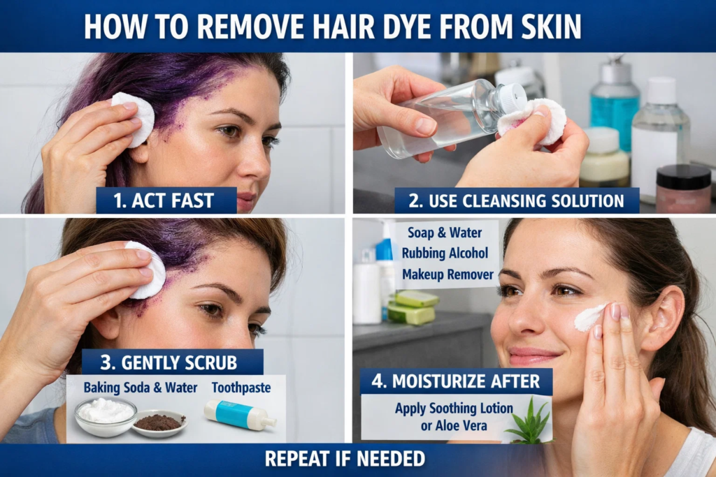 how to remove hair dye from skin