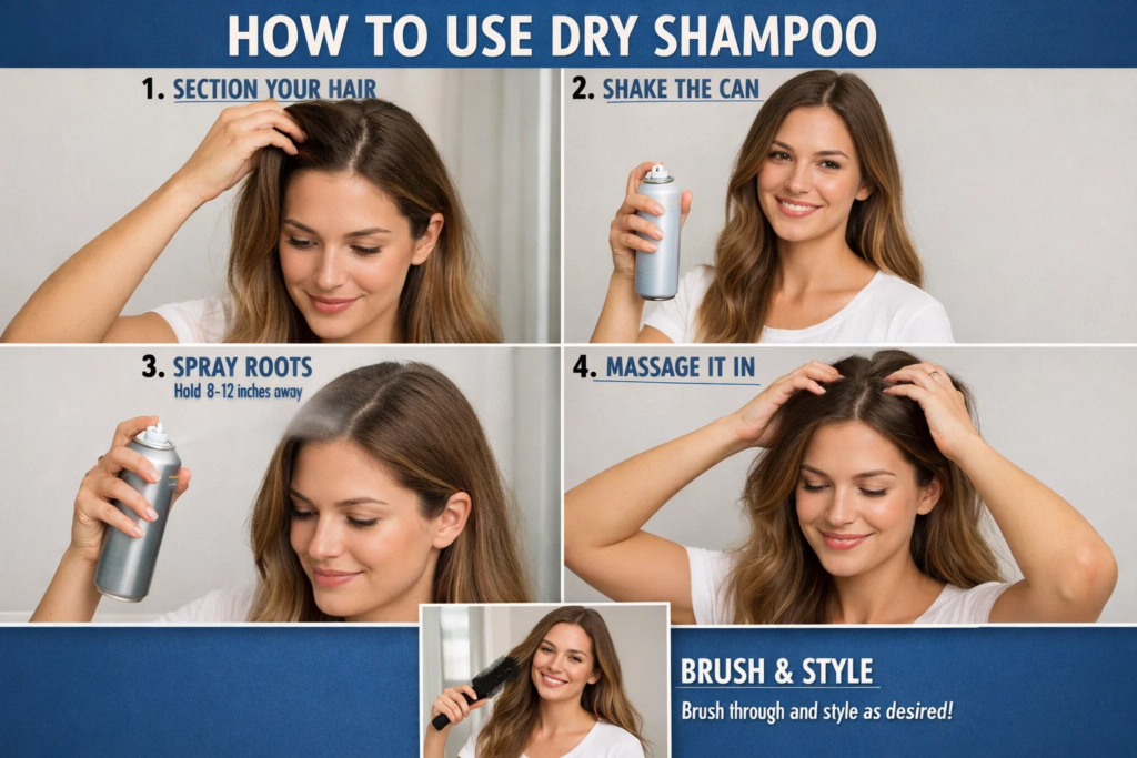 how to use dry shampoo
