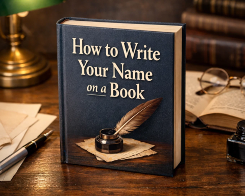 how to write your name on a book