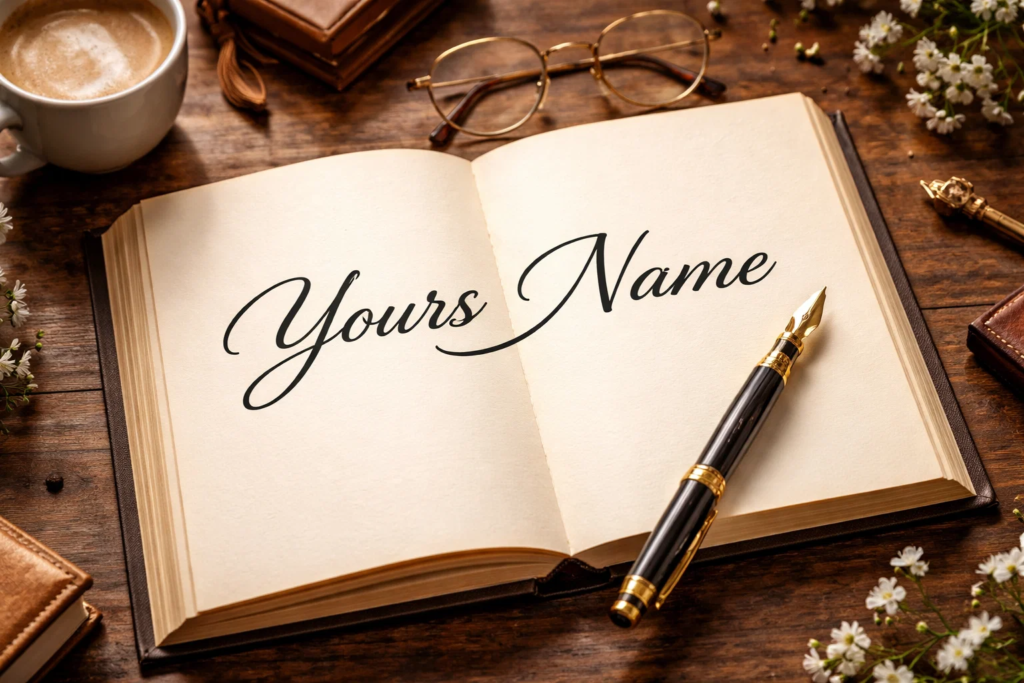 how to write your name on a book