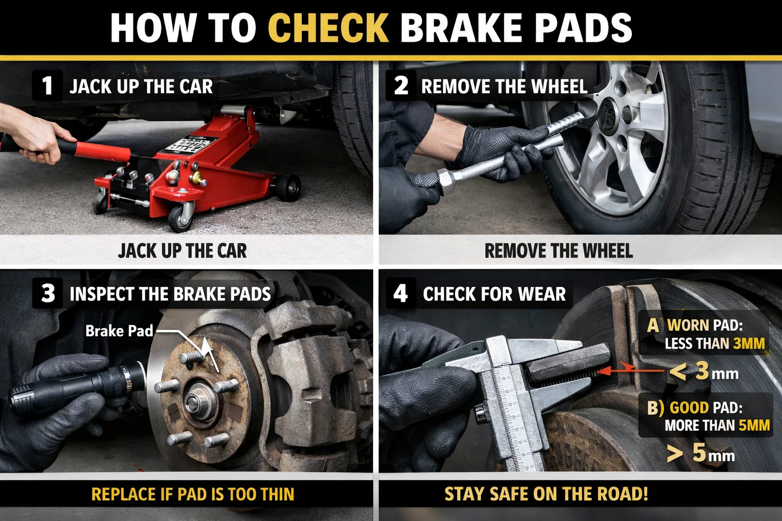 how to check brake pads
