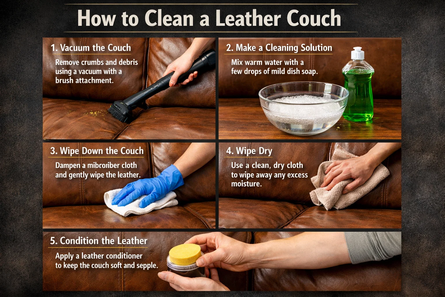 how to clean leather couch