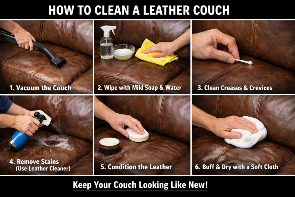 how to clean leather couch