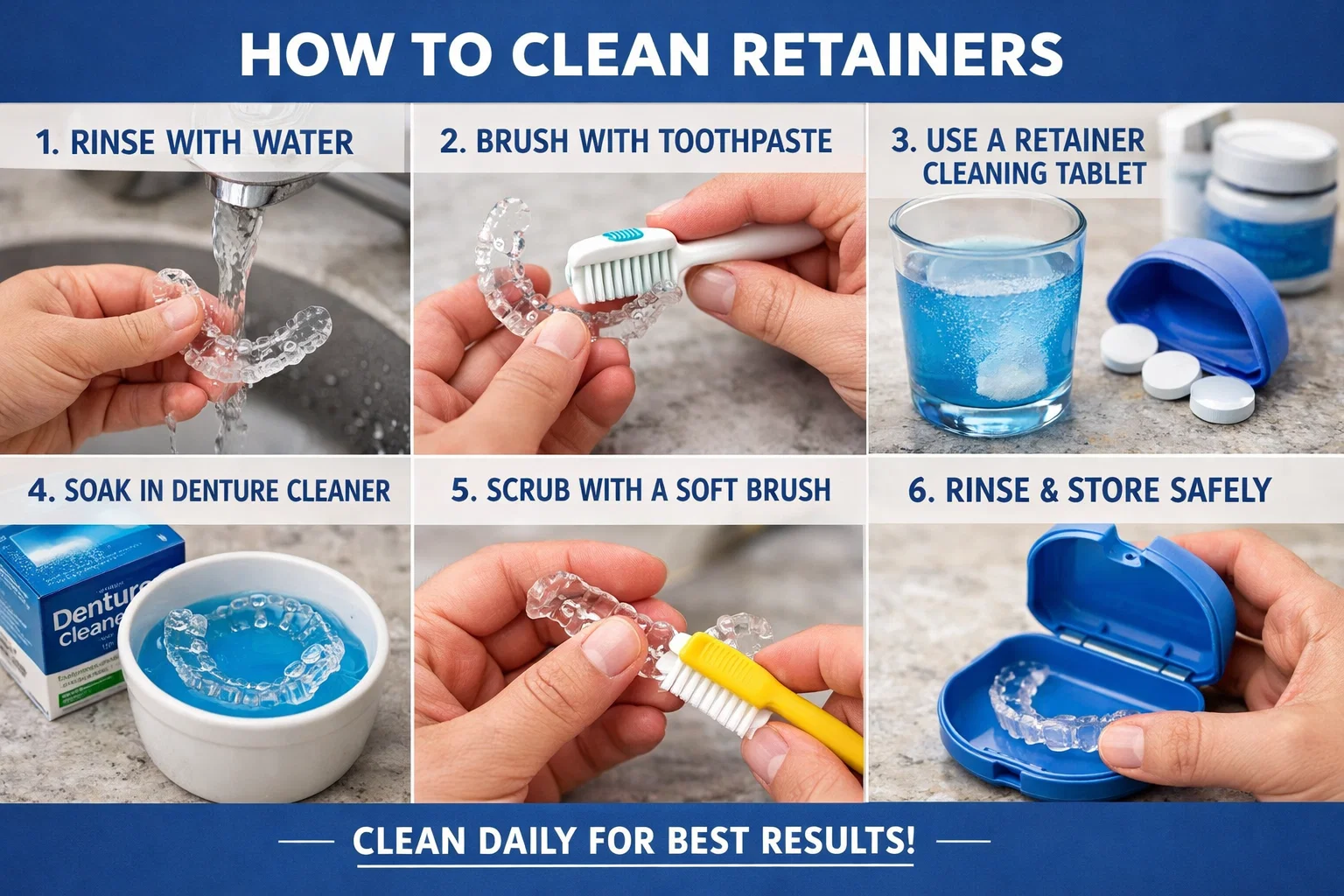 how to clean retainers