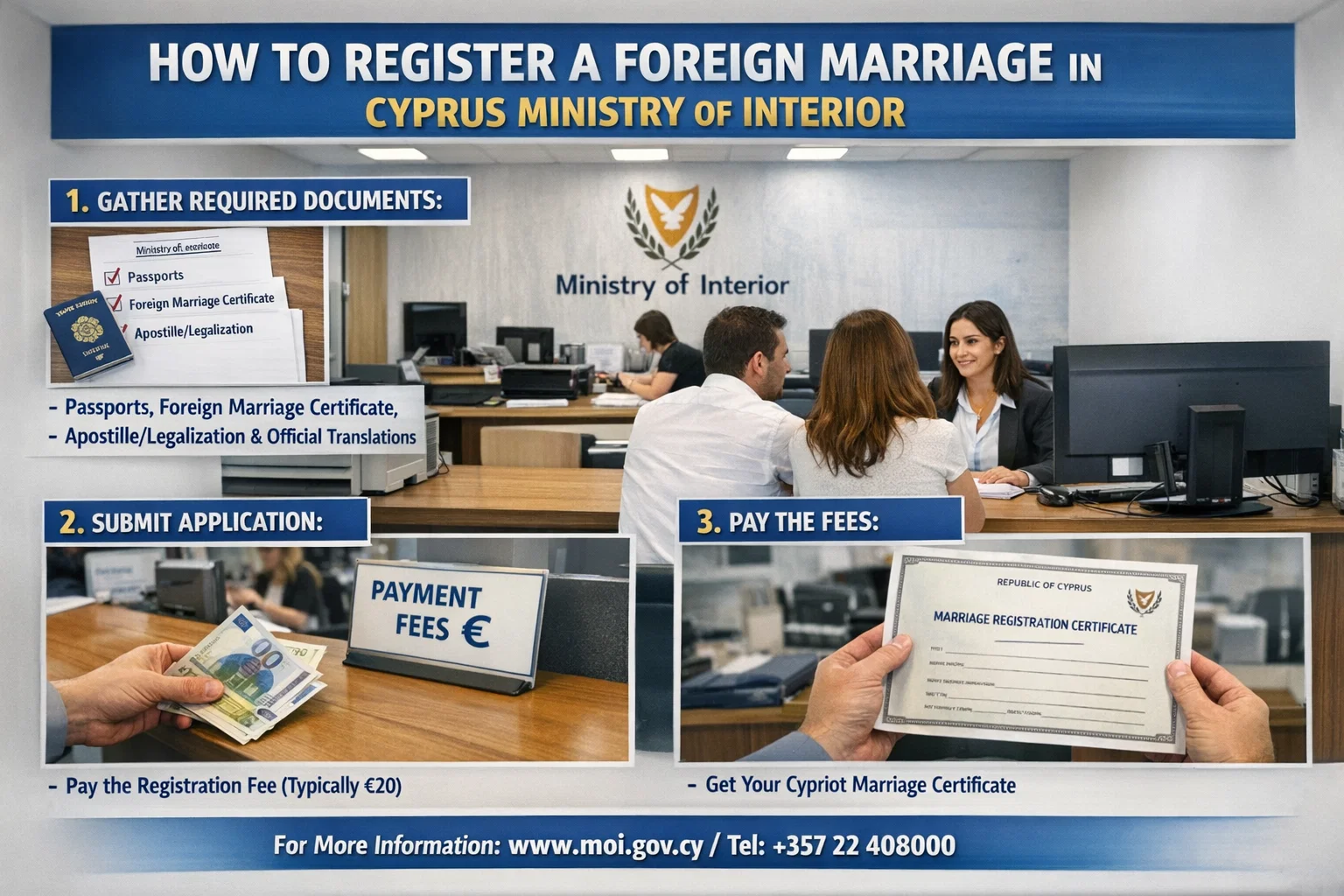 how to register foreign marriage in cyprus ministry interior