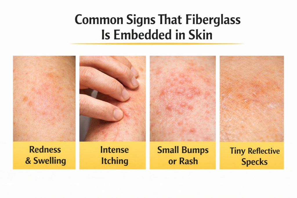 how to get fiberglass out of skin