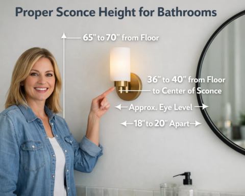 how high to hang bathroom sconces