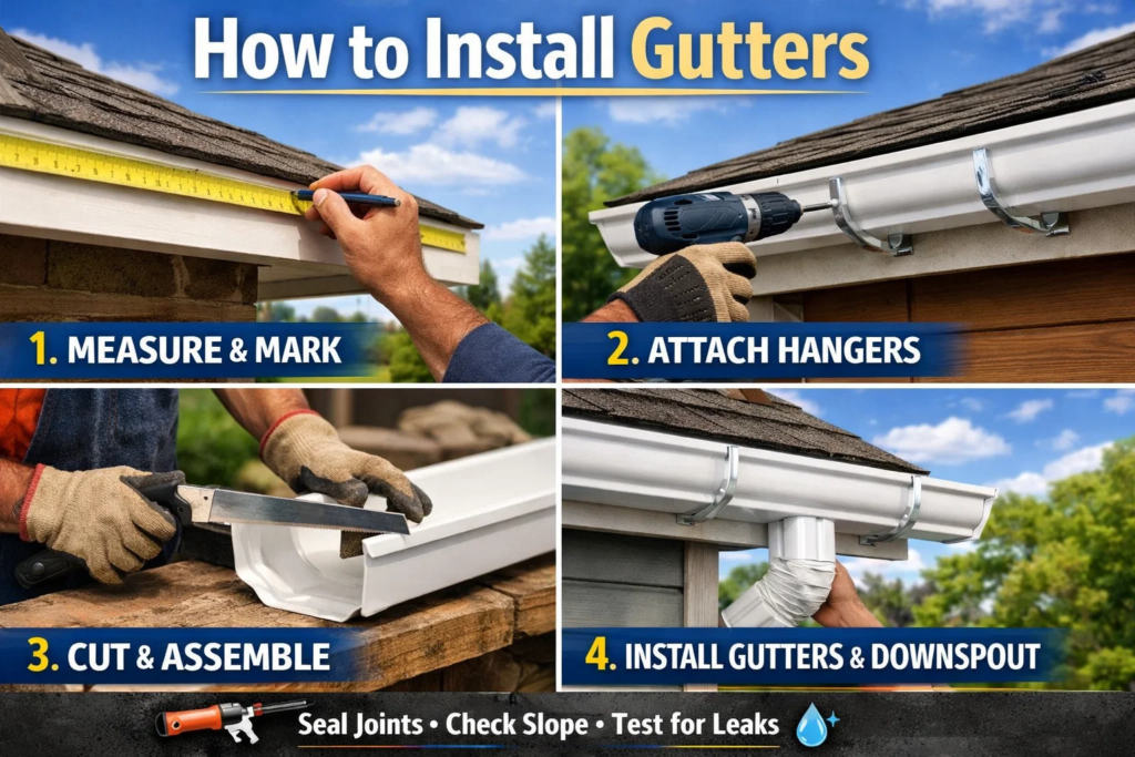 how to instal gutters
