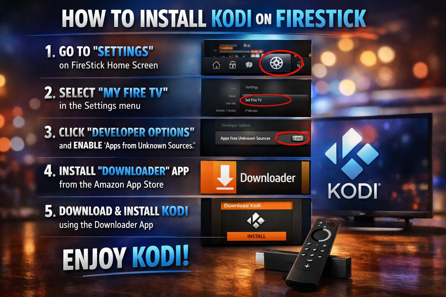 how to instal kodi on firestick