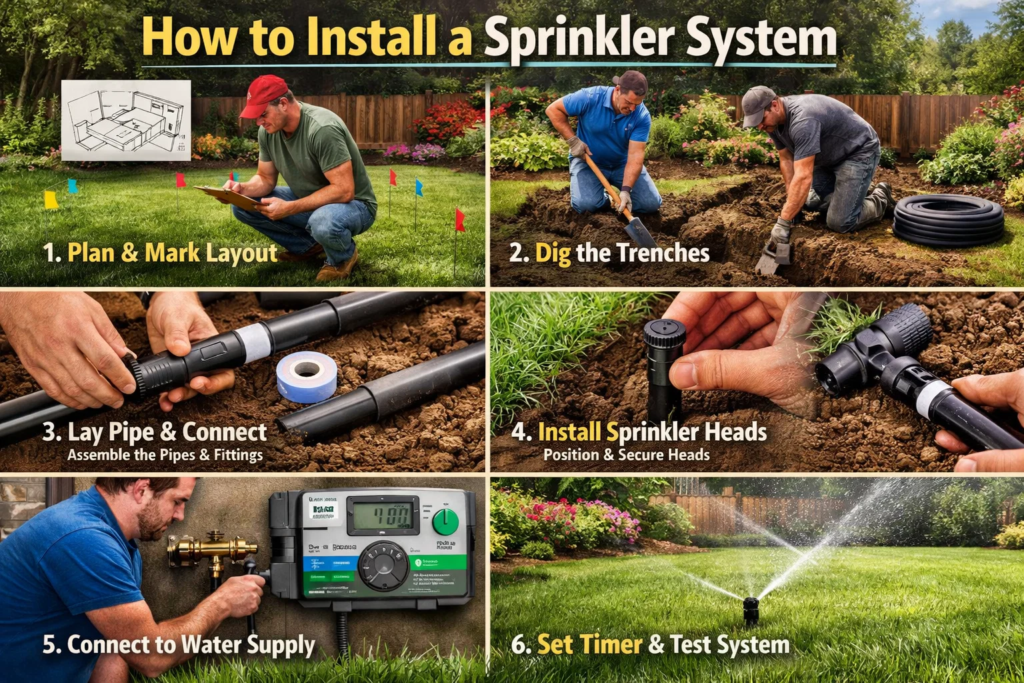 how to instal sprinkler system