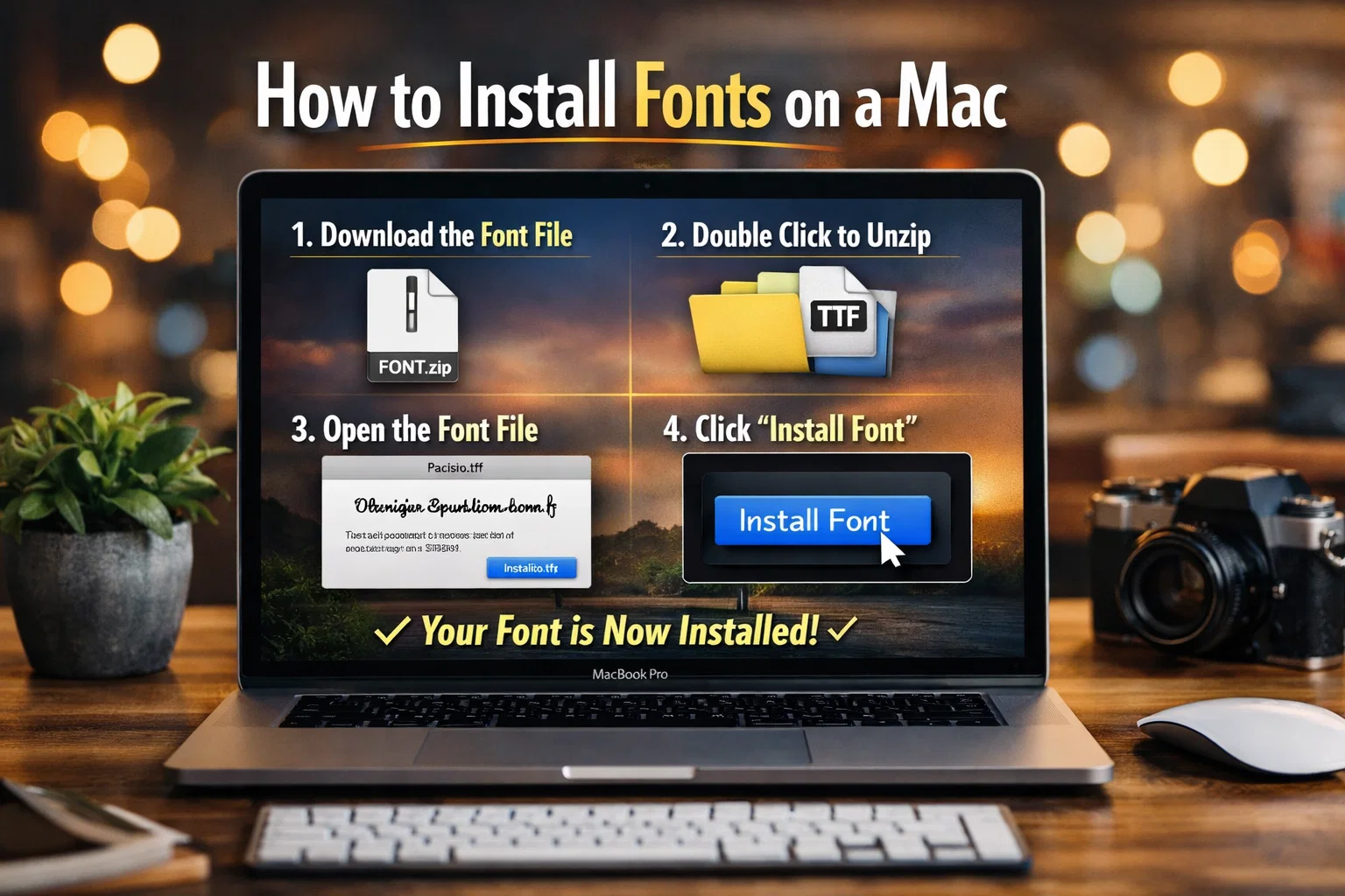 how to instal fonts on mac