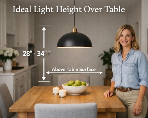 how high to hang light over table