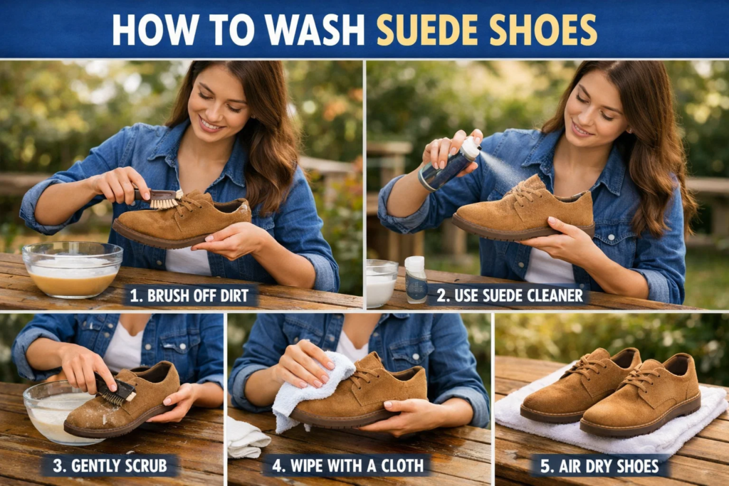 how to wash suede shoes