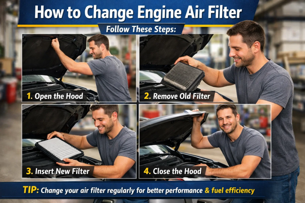 how to change engine air filter