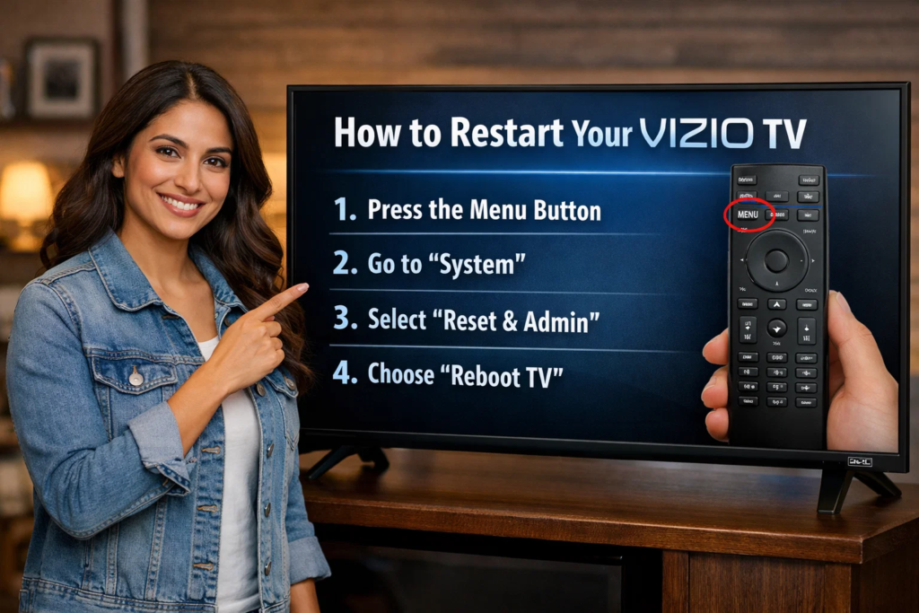 how to restart vizio tv