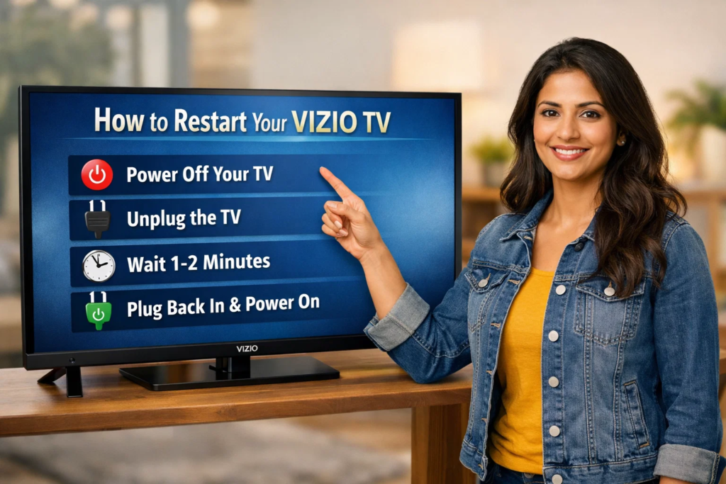 how to restart vizio tv