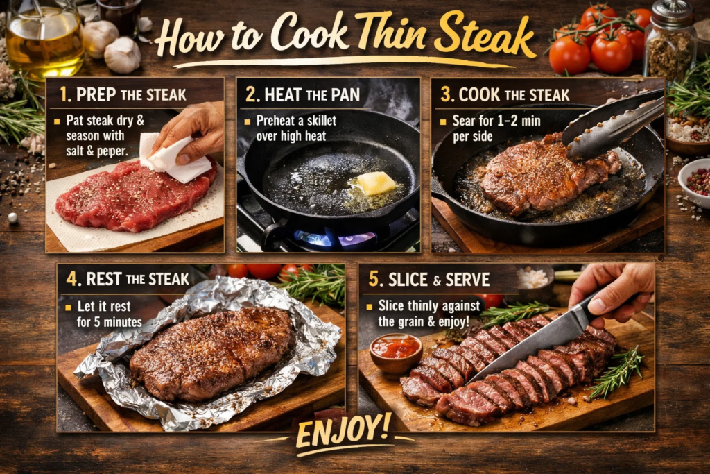 how to cook thin steak