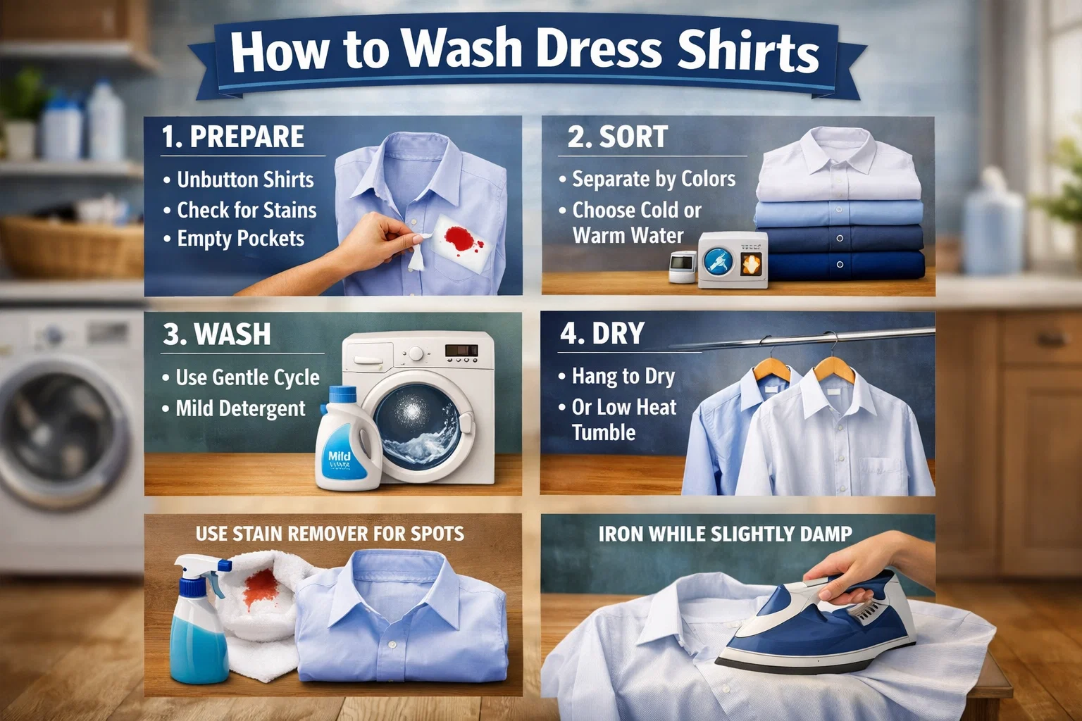 how to wash dress shirts