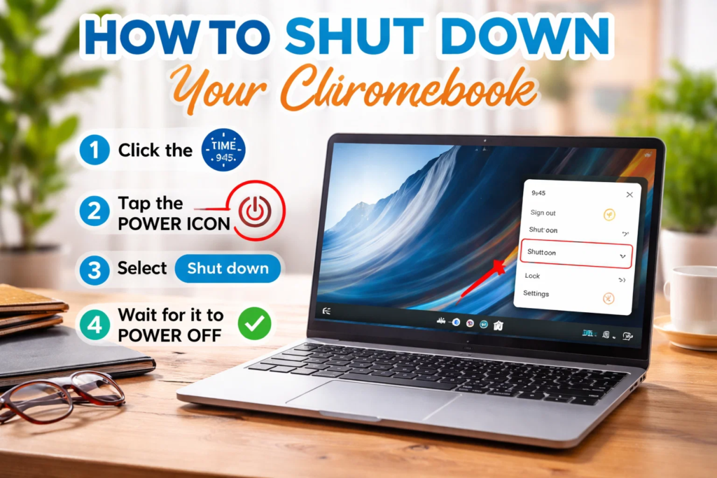 how to shut down chromebook