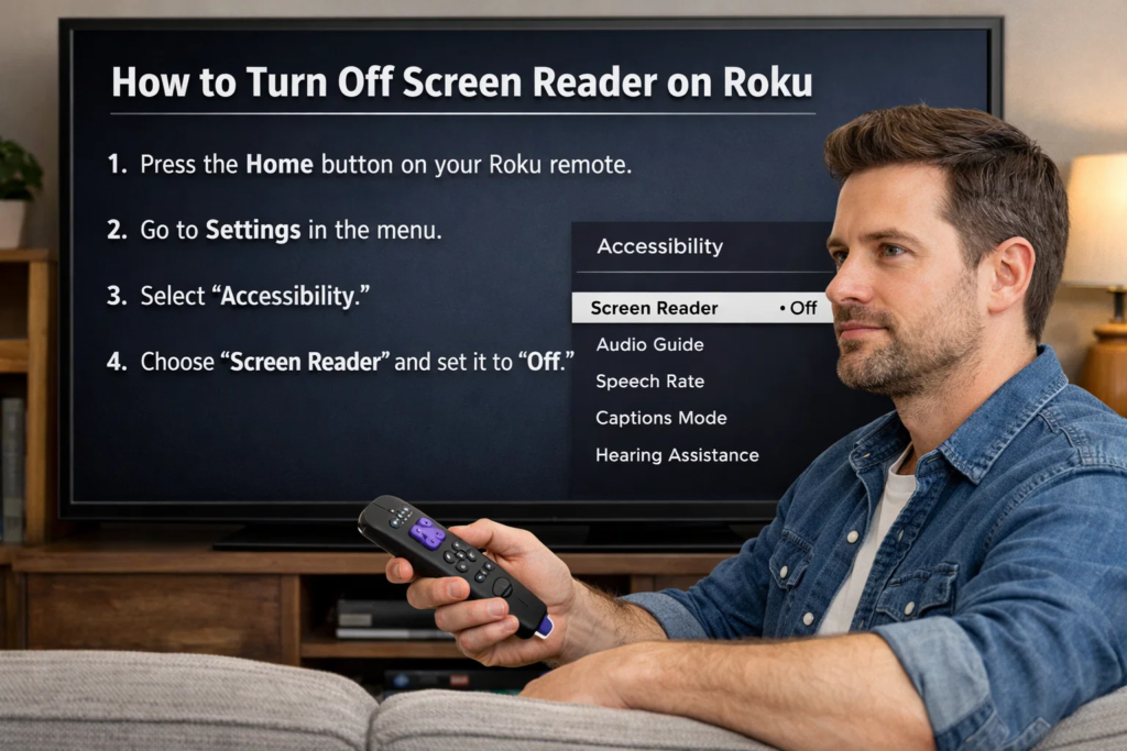how to turn off screen reader on roku