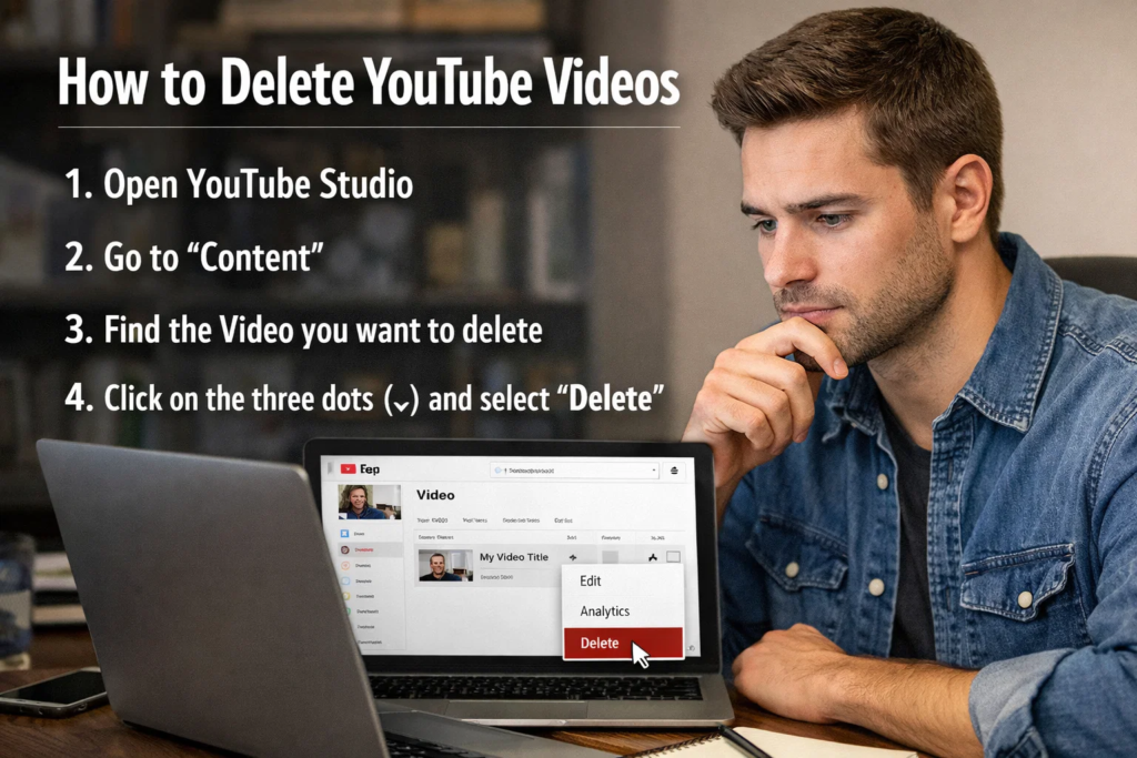 how to delete youtube videos