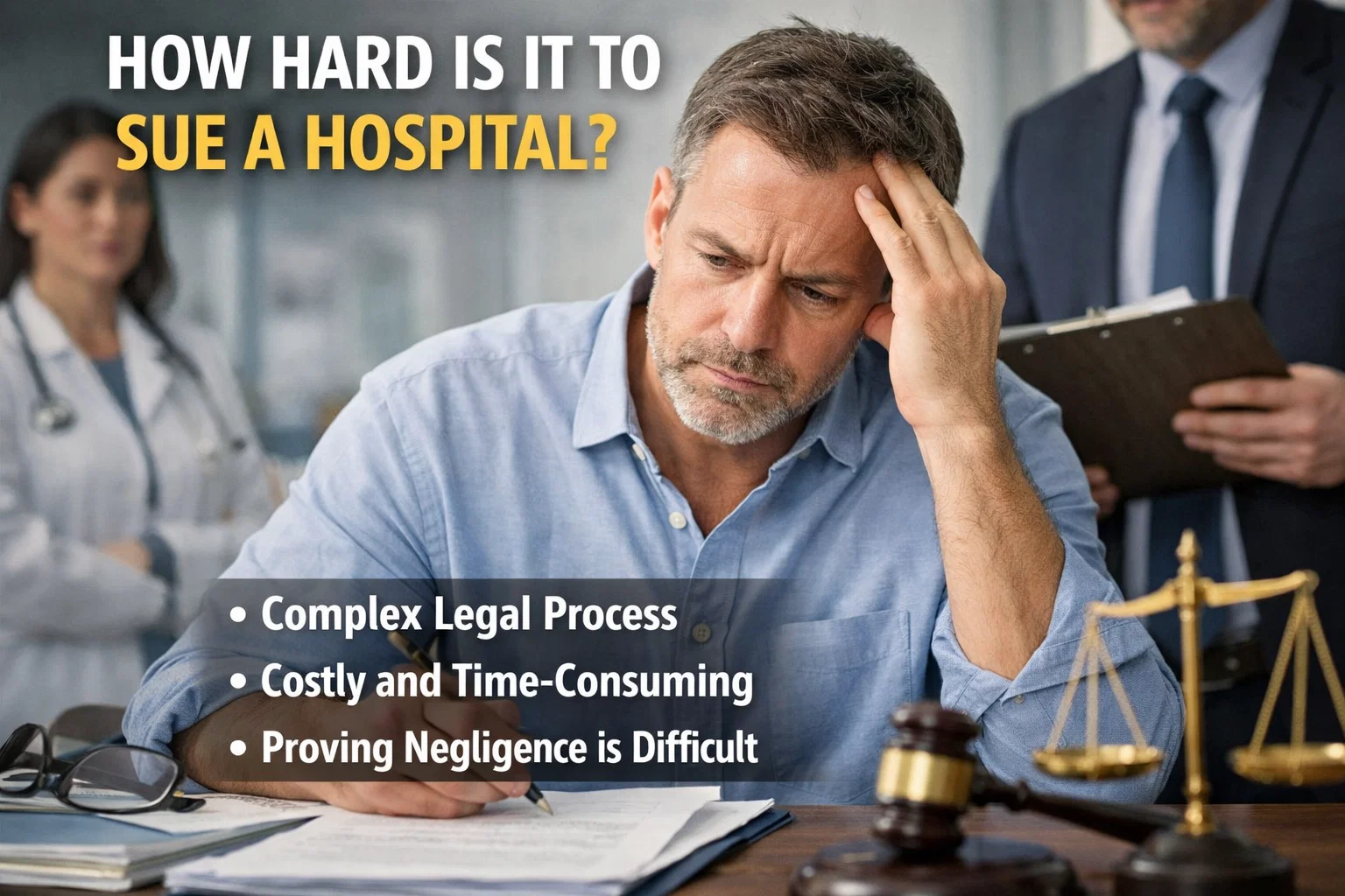 how hard is it to sue a hospital