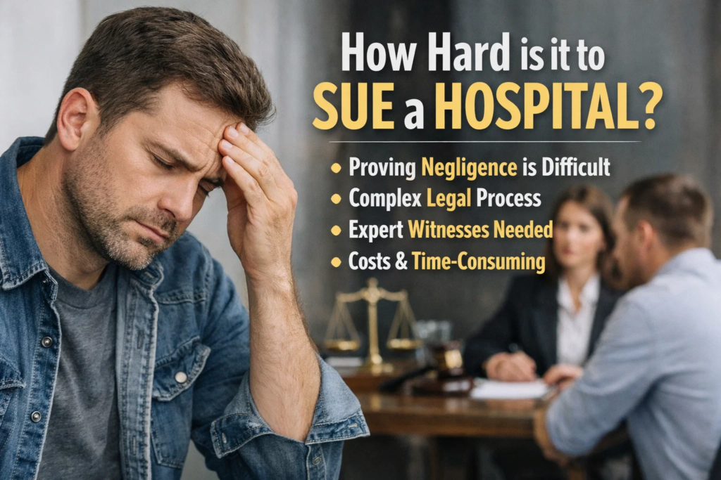 how hard is it to sue a hospital