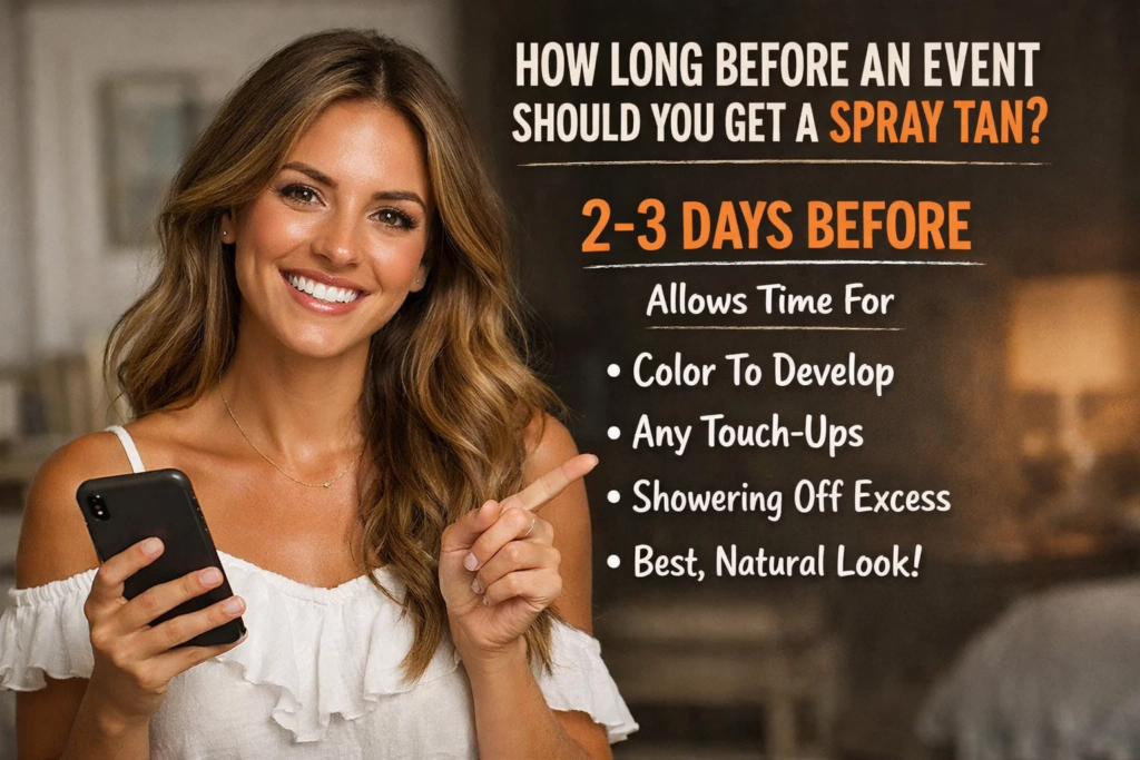 how long before an event to get a spray tan