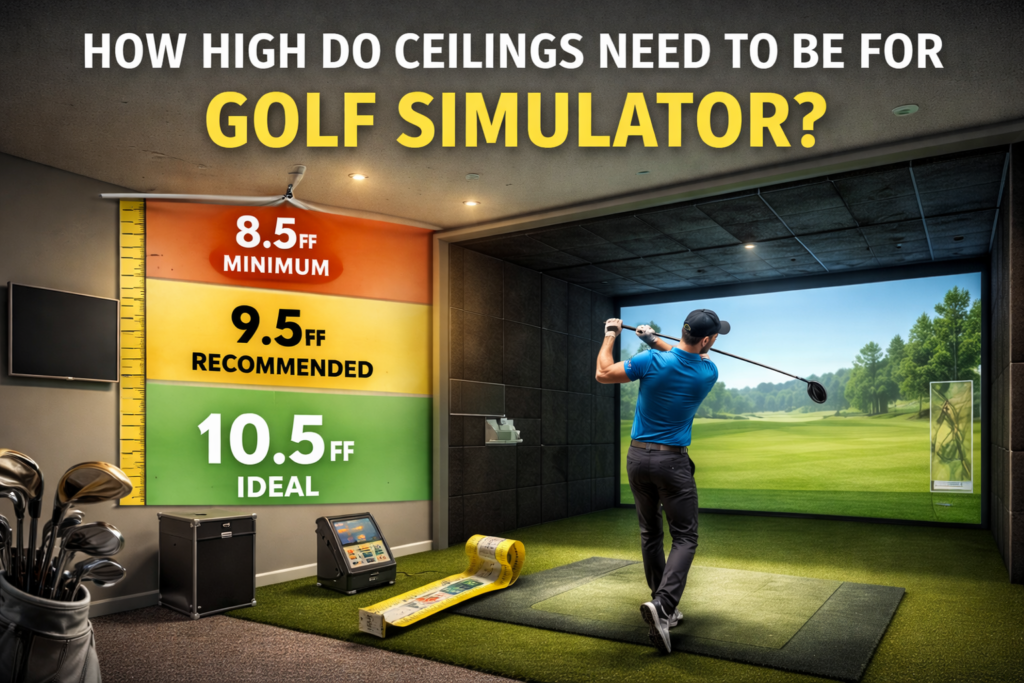 how do ceilings need to be for golf simulator