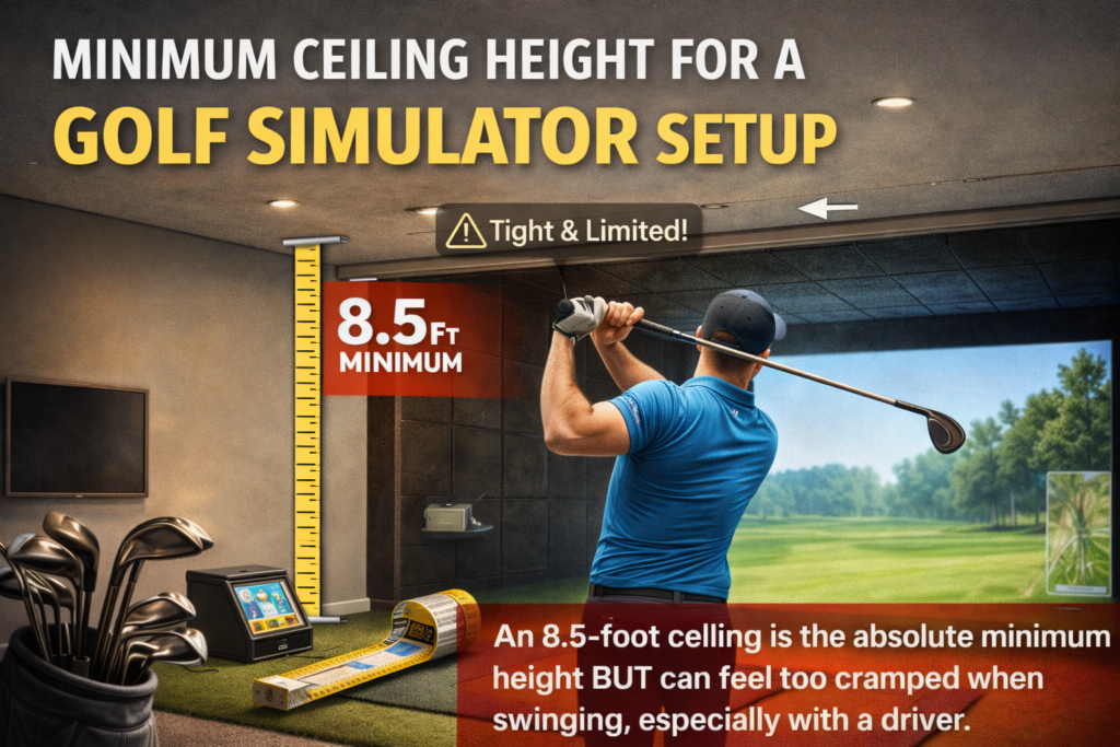 how do ceilings need to be for golf simulator