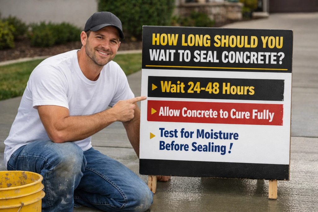 how long do you wait to seal concrete