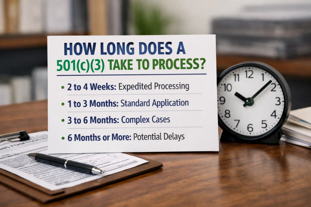how long does a 501c3 take to process