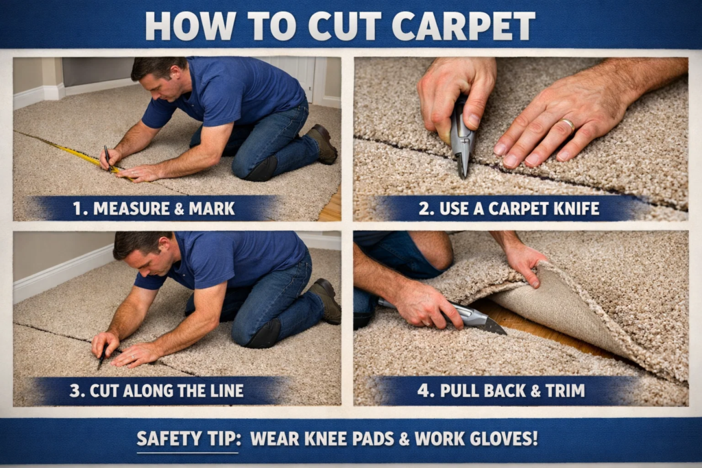 how to cut carpet