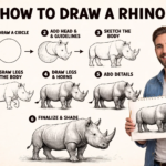 how to draw a rhino