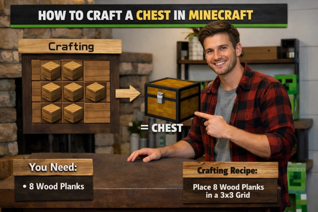 how to craft a chest in minecraft