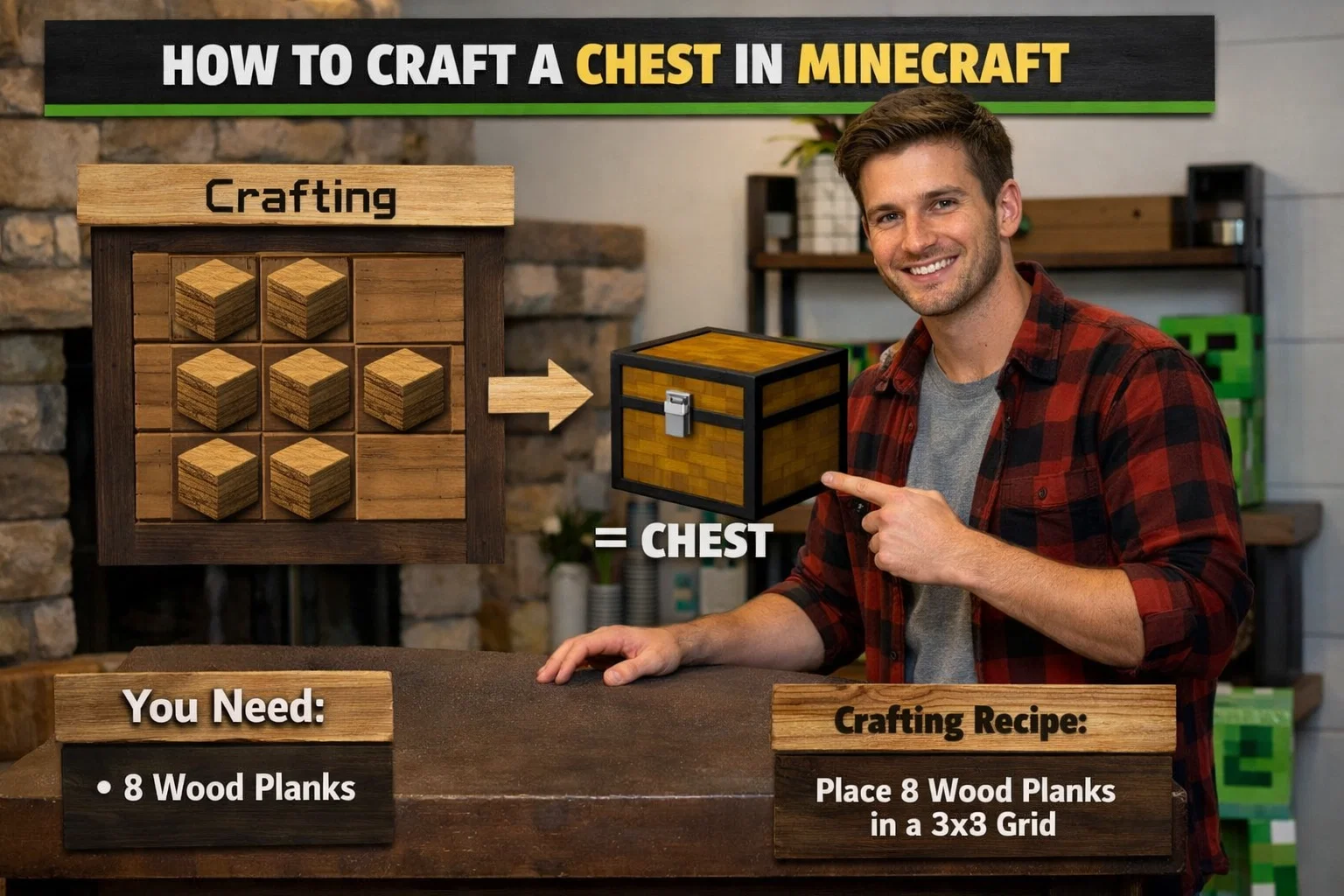 how to craft a chest in minecraft